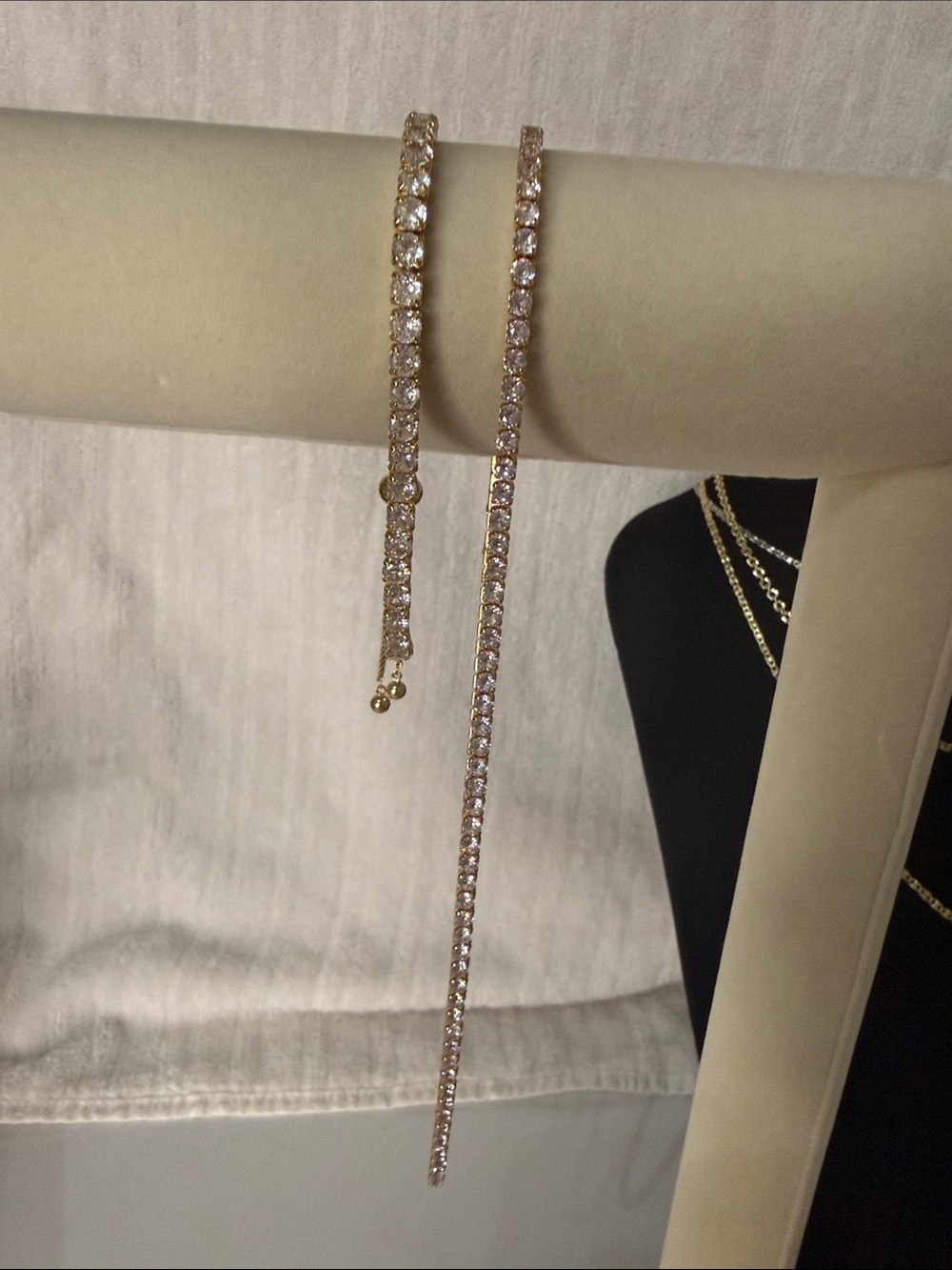 18k Gold Filled Crystal Tennis Bracelet and Necklace